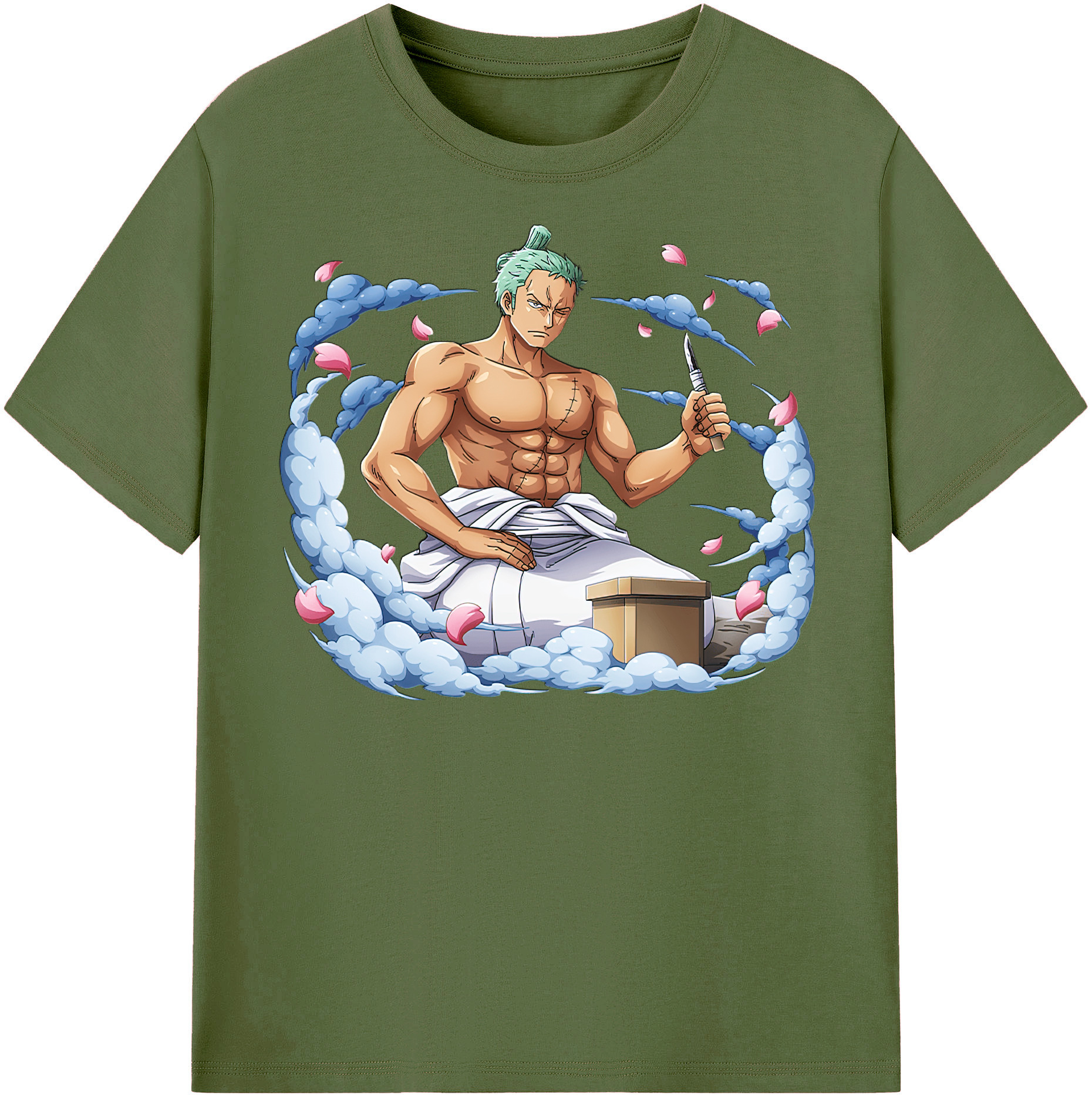 ワンピース ロロノア・ゾロ ONE PIECE Roronoa Zoro 綿100％半袖Tシャツ（フロントプリント）